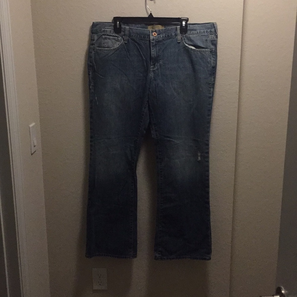 Old Navy Blue Distressed Boot Cut Jeans Size 18 New Without Tag